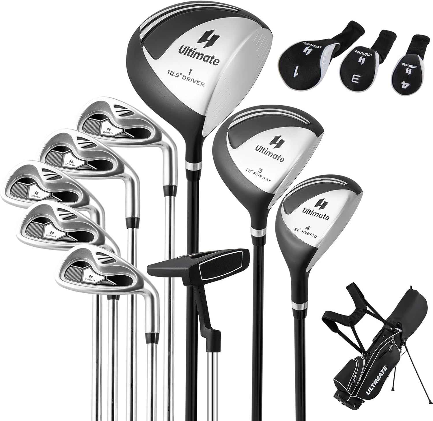 Complete Golf Clubs Set with Premium Driver, Irons & Putter
