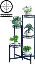Metal Plant Stand Indoor Outdoor 5-Tier Folding Rack - Space-Saving