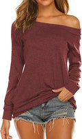 Halife Women's Long Sleeve Boat Neck Off Shoulder Blouse - Stretchy