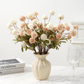 Fake Fall Flowers for Vase Faux Silk Kiku Mums - Soft, Shapeable