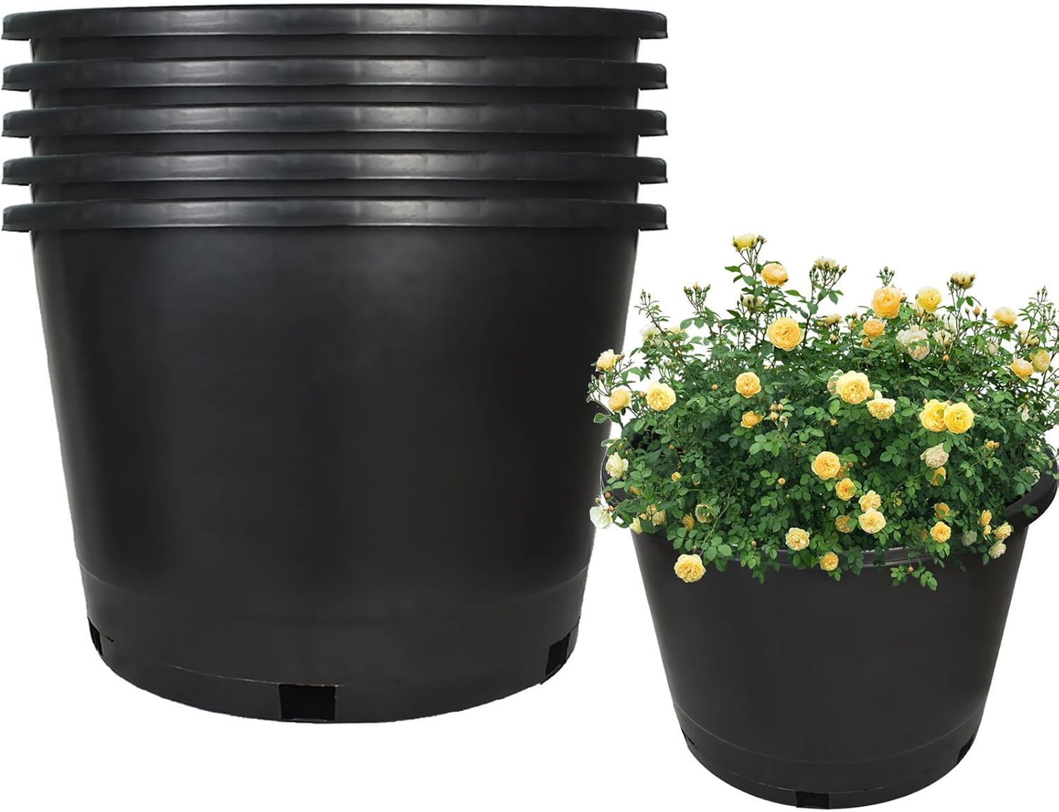 10 Gallon Premium Nursery Plastic Planter Pots for Plants