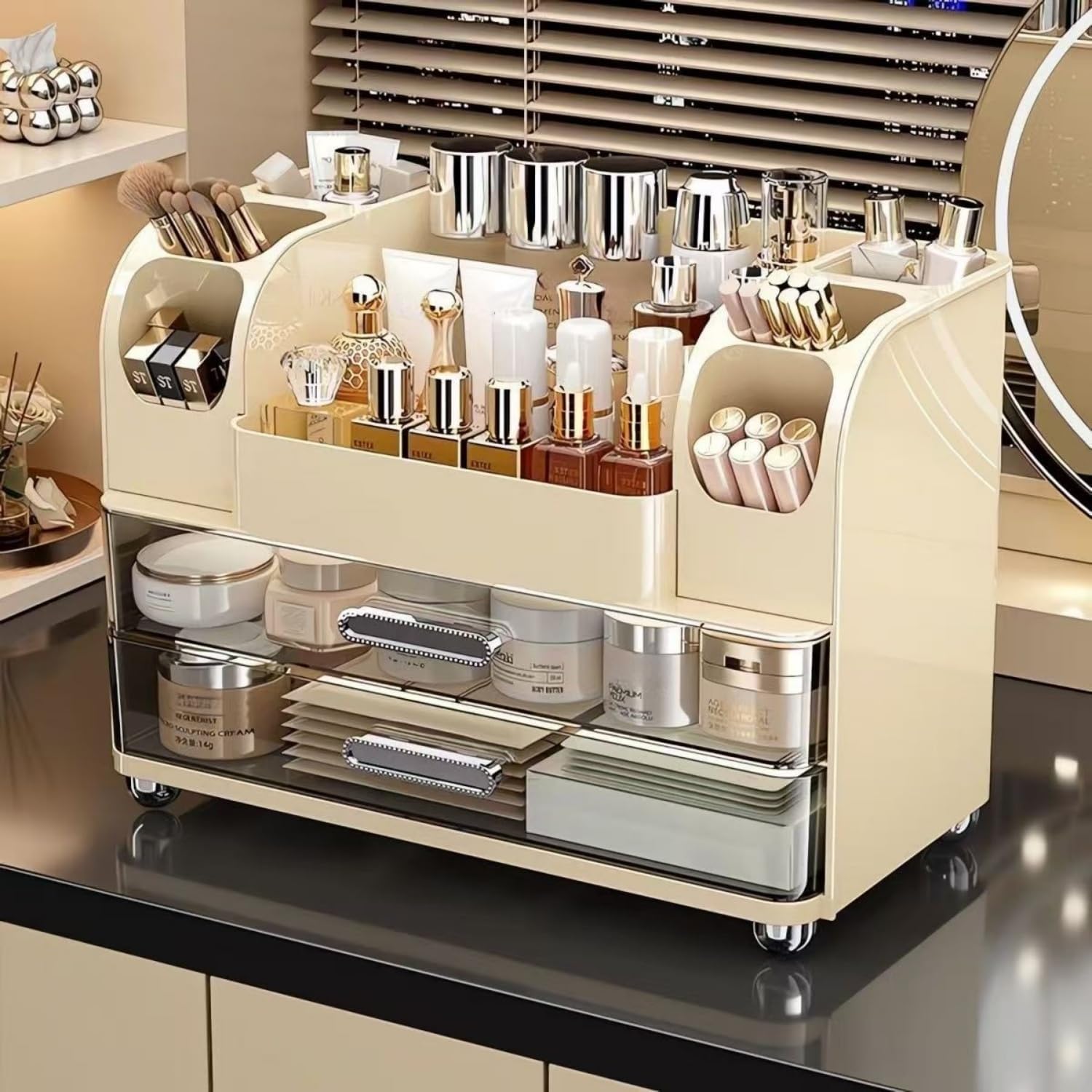 Makeup Organizer with Drawers for Vanity and Bathroom Countertop