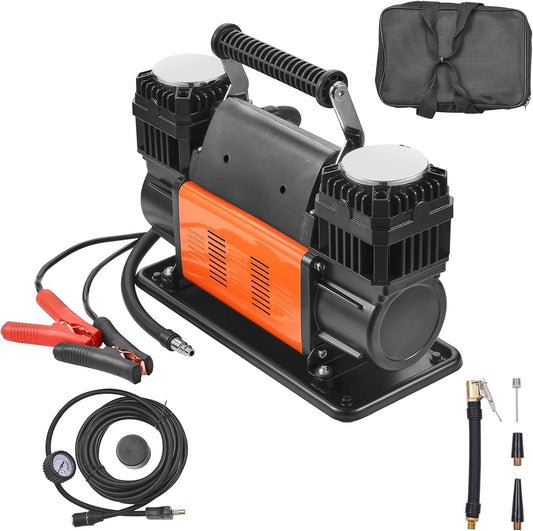 VEVOR Dual-Cylinder Air Compressor | Fast 30s Inflation