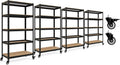 House 5-Tier Metal Rolling Cart Shelf Rack - Mobile Heavy Duty Storage