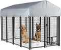 LEMBERI 8x4x4 Outside Dog Kennel with Roof - Heavy Duty Outdoor Pen