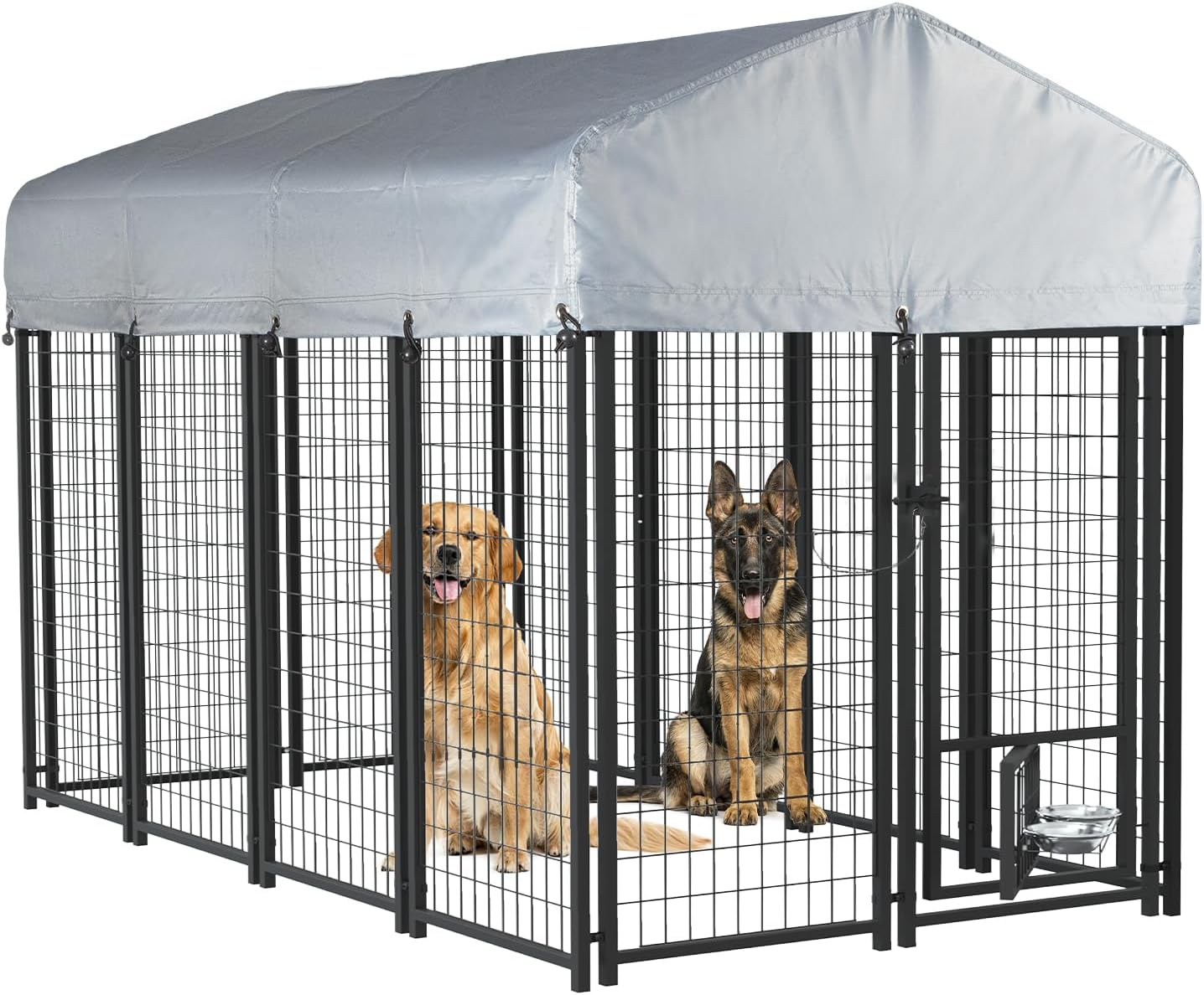 LEMBERI 8x4x4 Outside Dog Kennel for Large Dogs with Roof