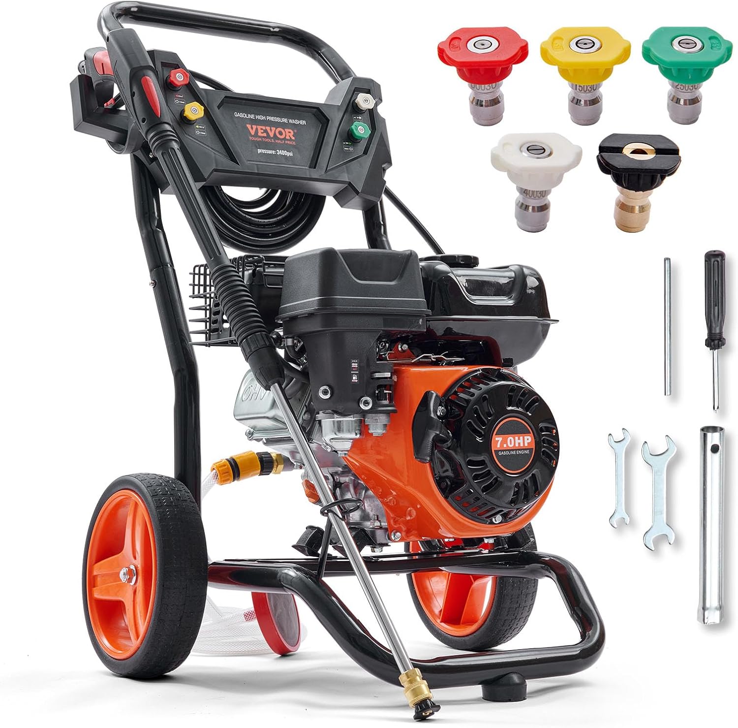 VEVOR Gas Powered Pressure Washer 3400 PSI for Tough Cleaning