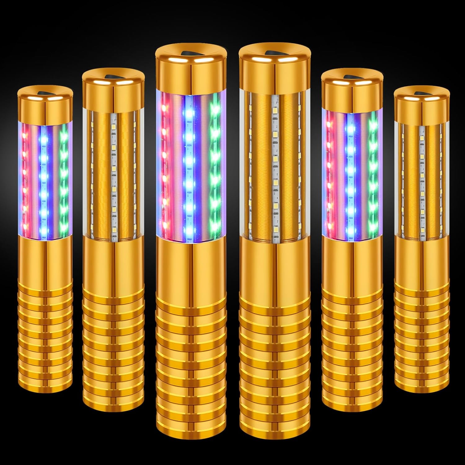 6 Pieces RGB LED Strobe Baton Light for Parties and Events