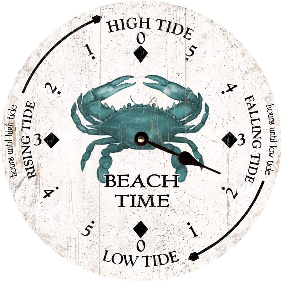 Personalized Blue Crab Tide Clock for Coastal Decor Lovers
