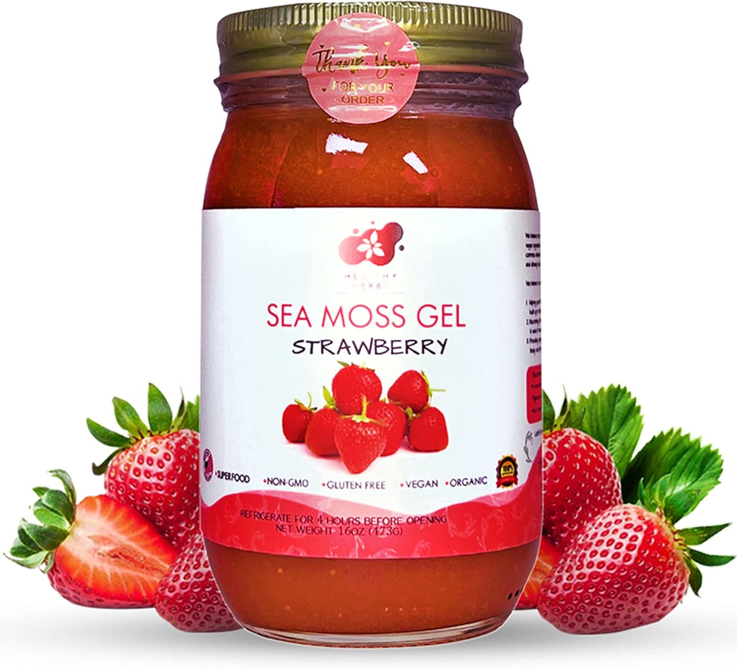 Sea Moss Gel Strawberry Superfood with Essential Nutrients