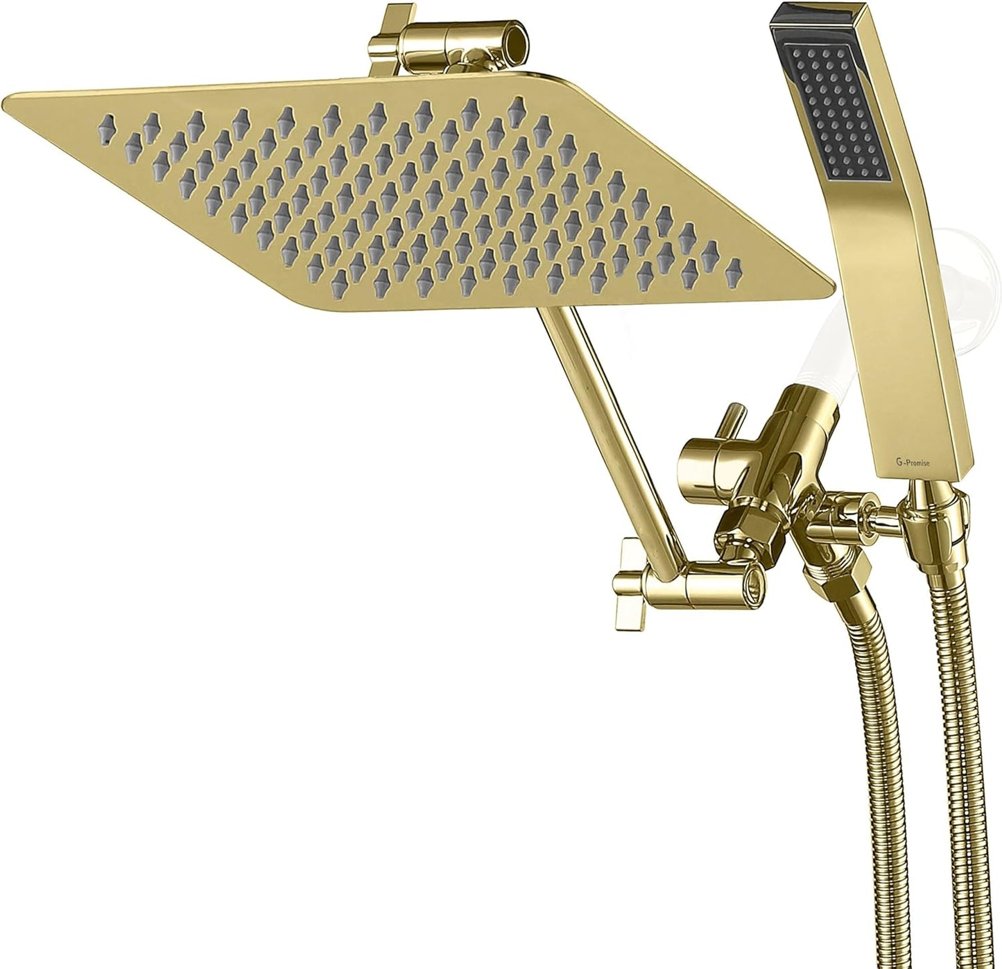 G-Promise All Metal Dual Square Shower Head Combo for Luxury