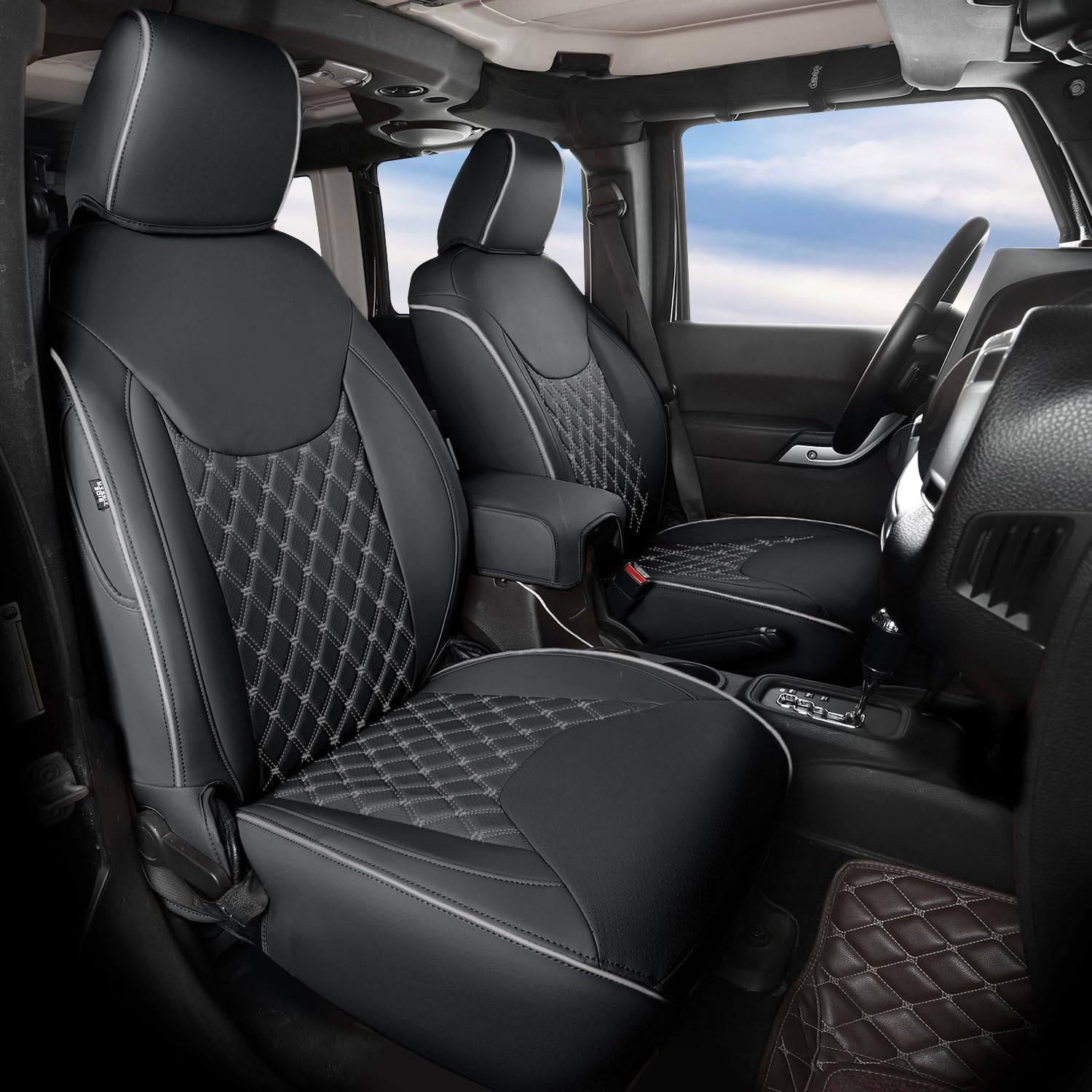 GIANT PANDA Jeep Wrangler 4 Door JK Custom Faux Leather Seat Covers