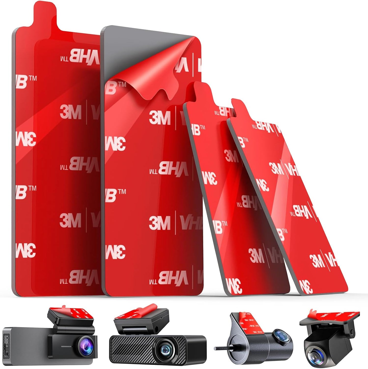 4Pcs Adhesive Pads: Secure Dash Cam Mounts