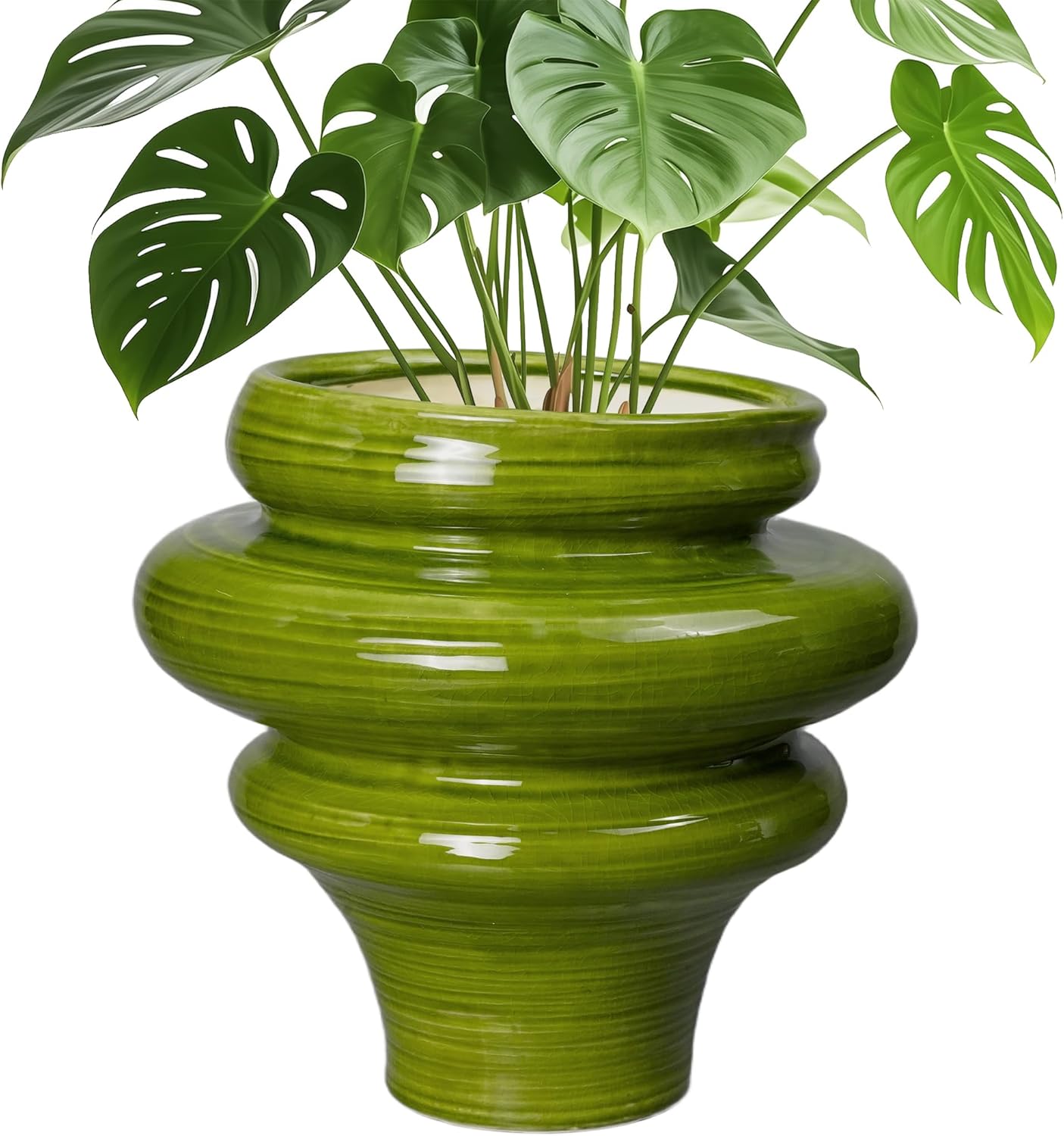 Ceramic Pot for Plants 11 Inch - Decorative Indoor Outdoor Planter