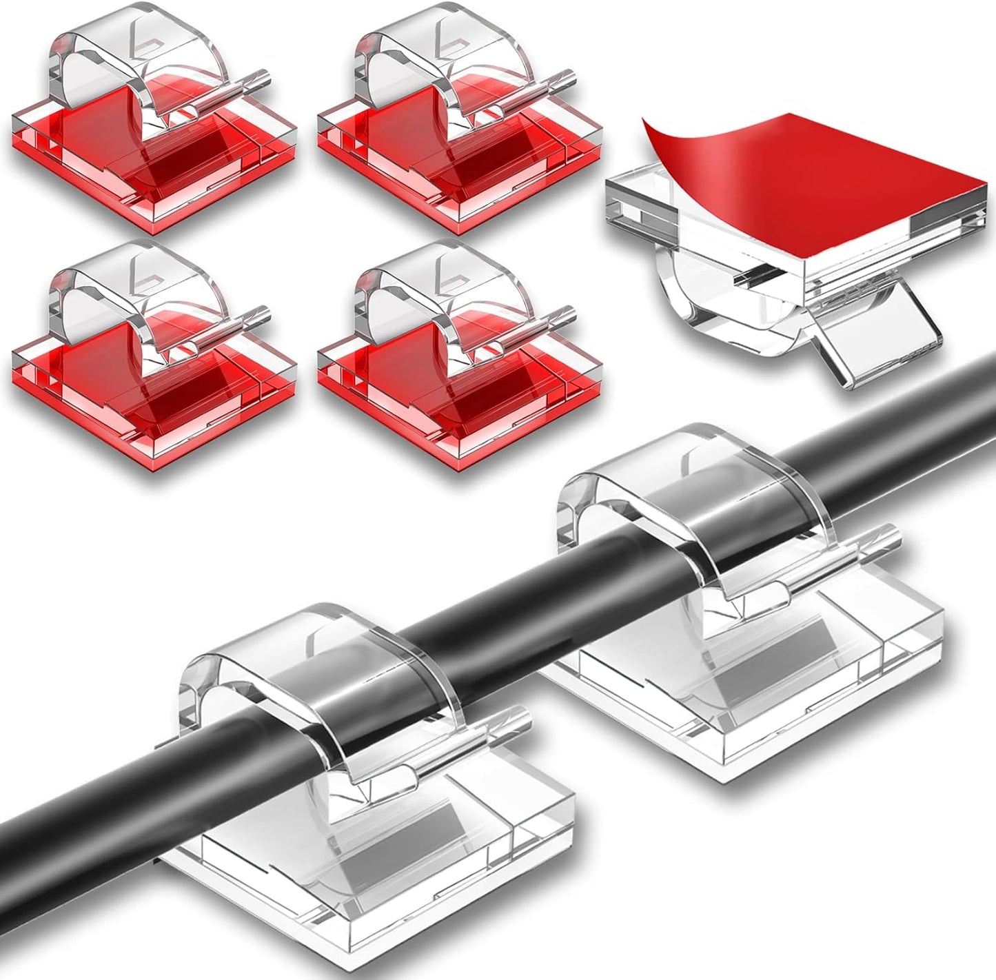 200 Transparent Cable Clips: Organize Wires Easily!