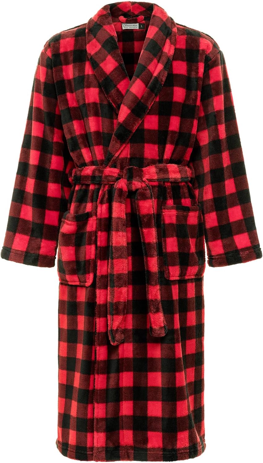 Plush Bath Robe for Men - Warm Fleece Lightweight Comfort