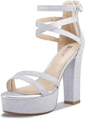 Platform Chunky High Heels Dress Sandals - Comfortable Bridal Style