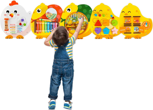Chick Squad Activity Wall Busy Board Panels for Kids Playroom
