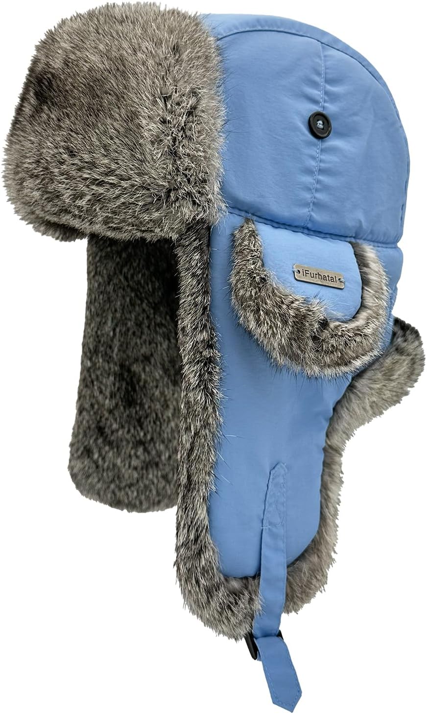 Winter Trapper Hat for Men Women 100% Real Rabbit Fur Ushanka