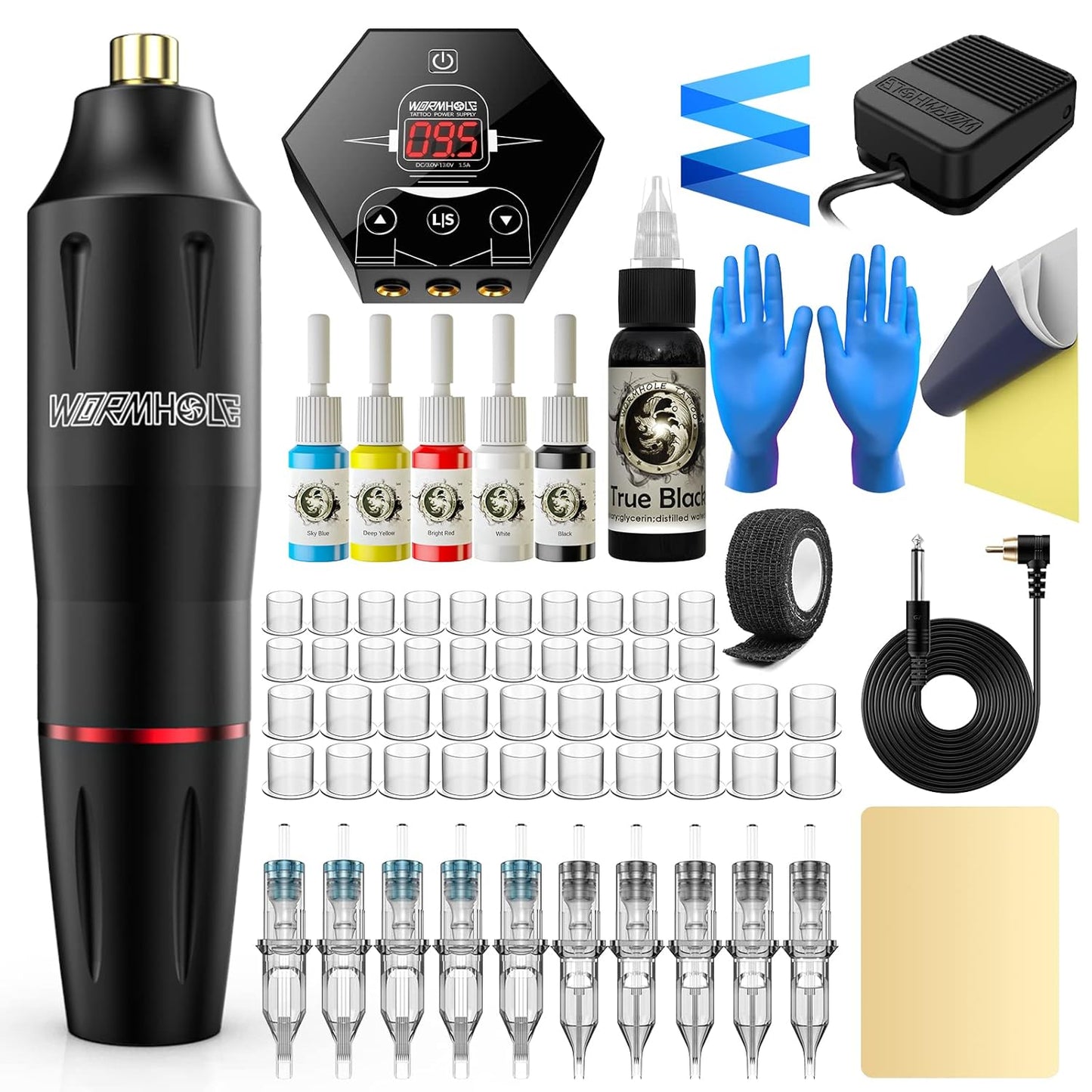 Wormhole Tattoo Gun Kit: Complete Rotary Tattoo Machine Set
