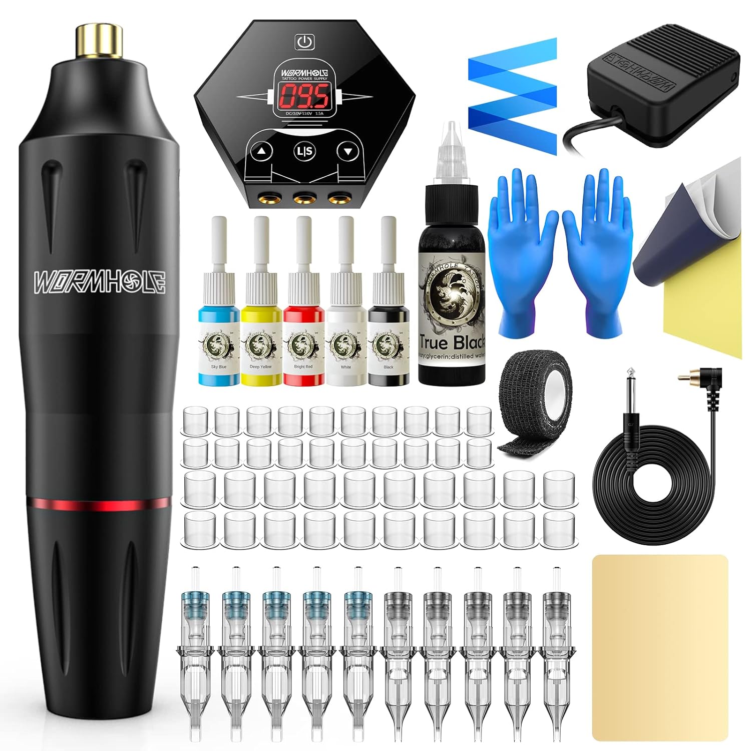 Wormhole Tattoo Gun Kit: Complete Rotary Tattoo Machine Set