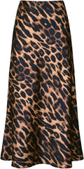 Women's Satin High Waisted Maxi Skirt - Flattering A-Line (Style 5NBK)