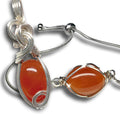 Carnelian Birthstone Necklace for Women - Handmade Silver Wire