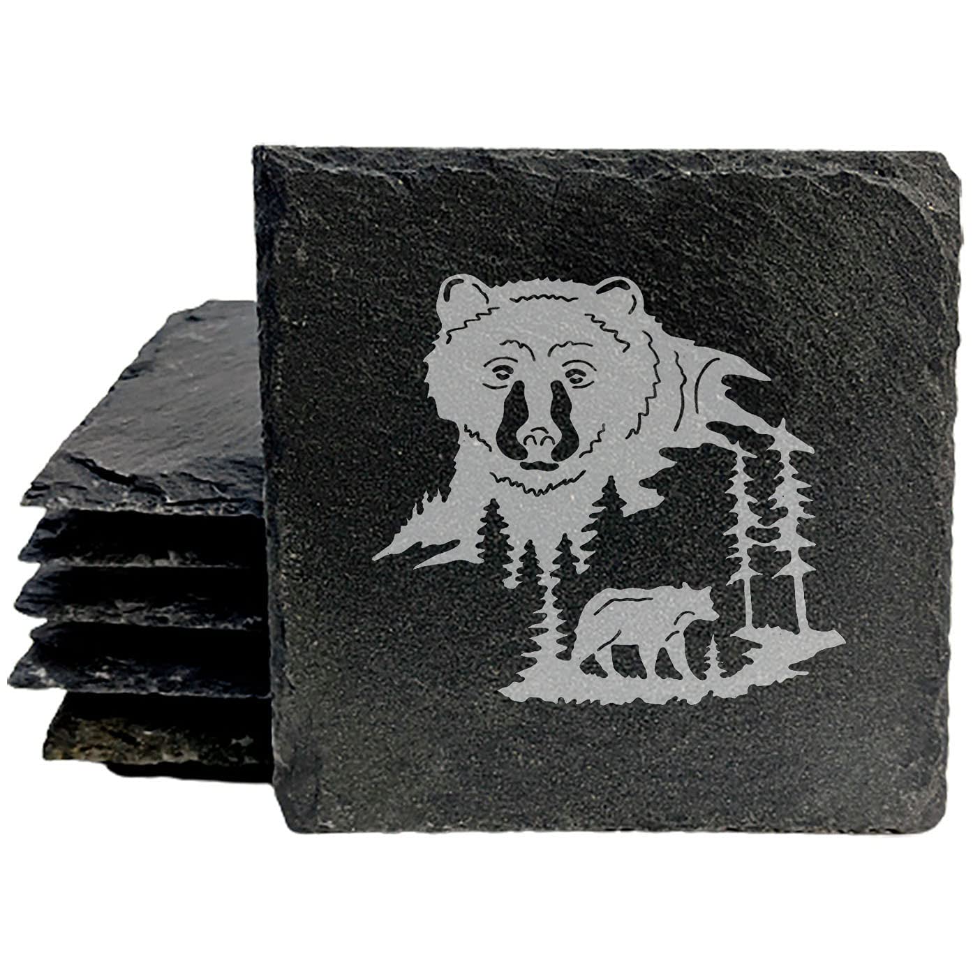 Heavenly Bear Slate Coasters Set of 8 for Unique Gifts