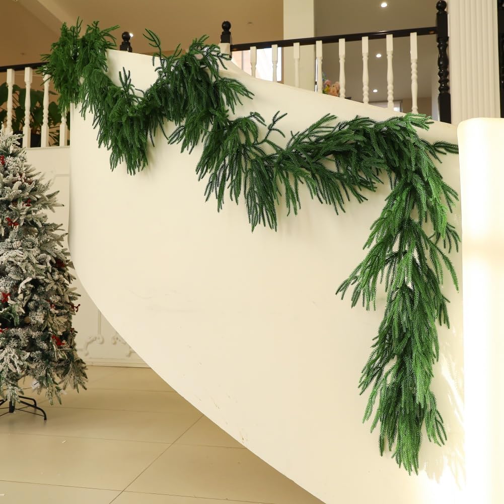 9FT Christmas Garland Norfolk Pine for Festive Home Decor