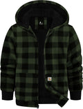 Boys Flannel Jacket Sherpa Lined Hooded Zip Up - Warm Winter Coat GEEK