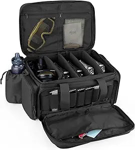 DSLEAF Tactical Pistol Range Bag for 5 Handguns and Gear
