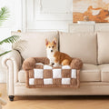 Dog Bed for Couch with Bolster (Brown, Small) - Orthopedic Lounge Mat