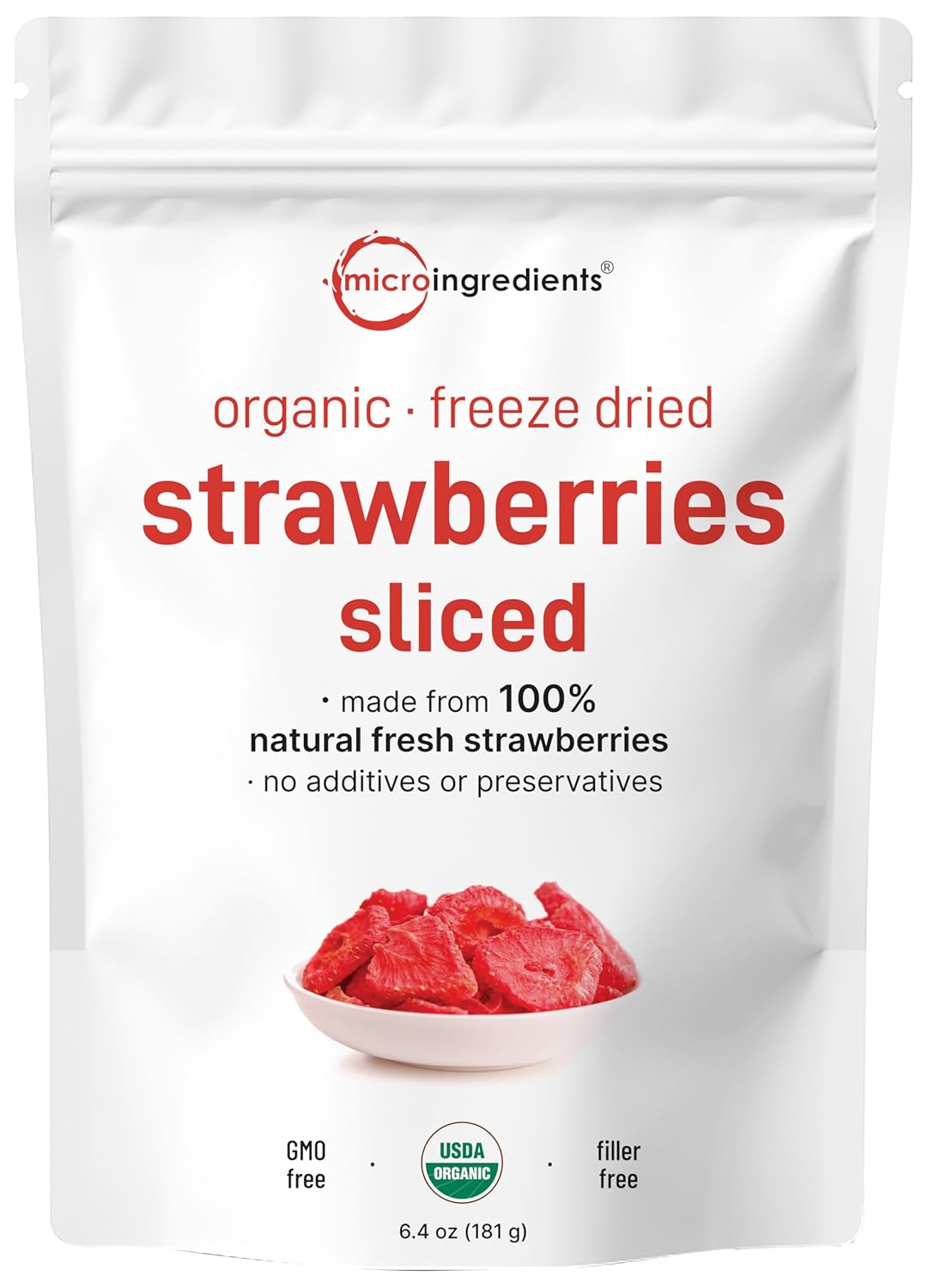 Organic Freeze-Dried Strawberry Slices: Healthy Snack