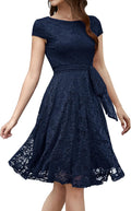 MUADRESS Women's Lace Cocktail Wedding Party Dress - Elegant Knee cap