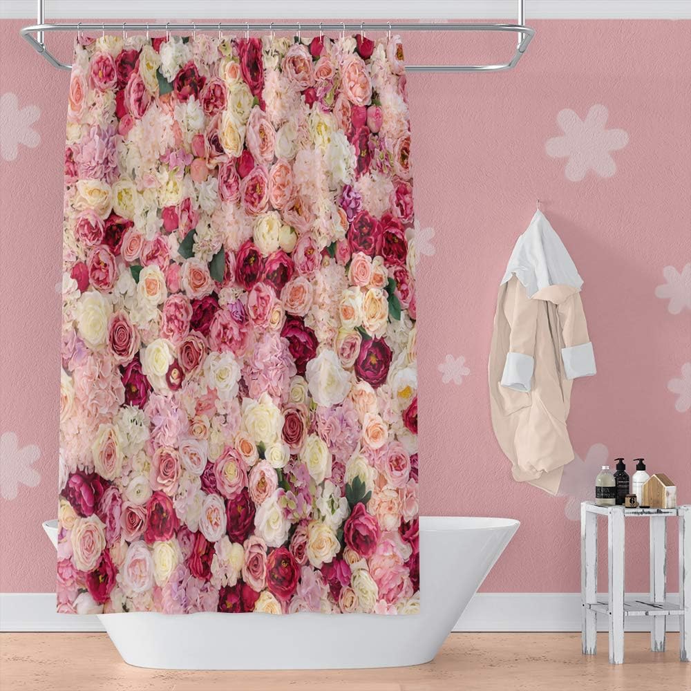 Vivid Floral Shower Curtain Set 
