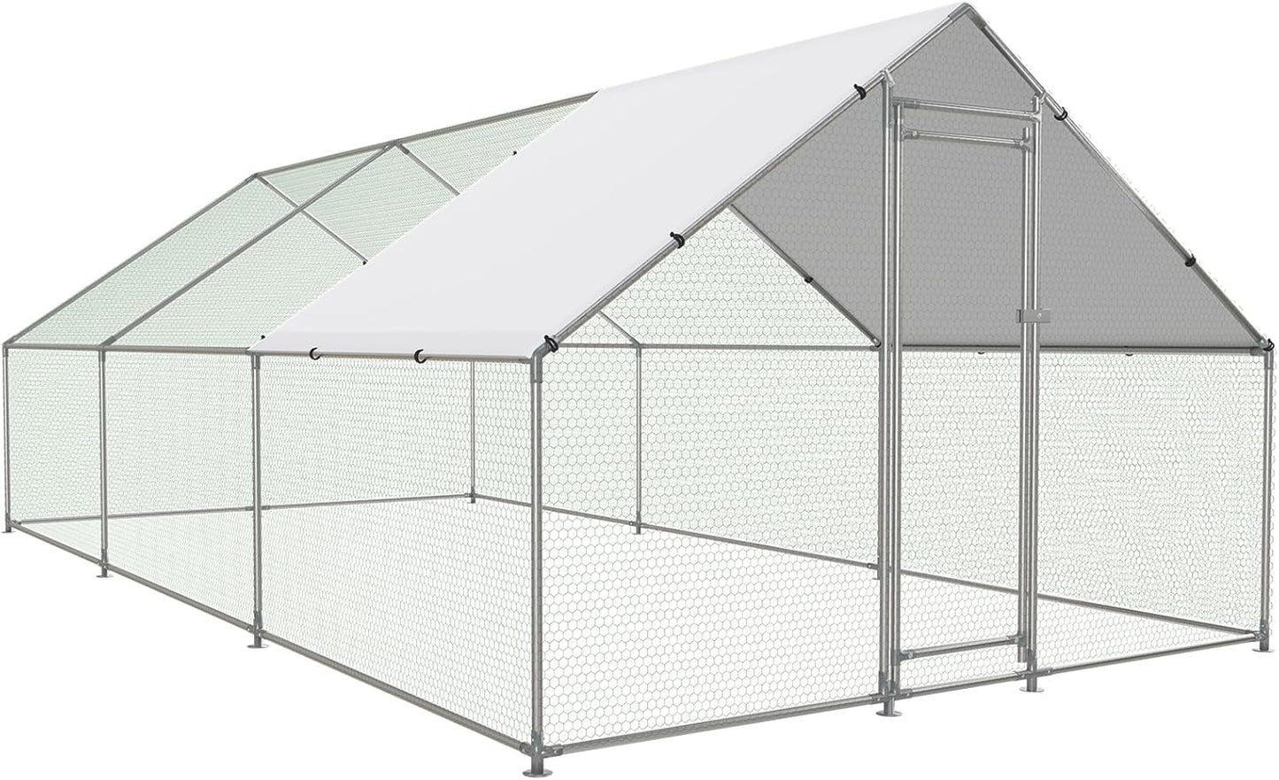 Large Metal Chicken Coop Walk-in Poultry Cage for Outdoor Use