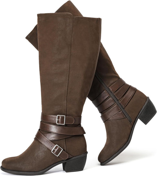 Luoika Women's Extra Wide Calf Slouchy Knee High Boots Review