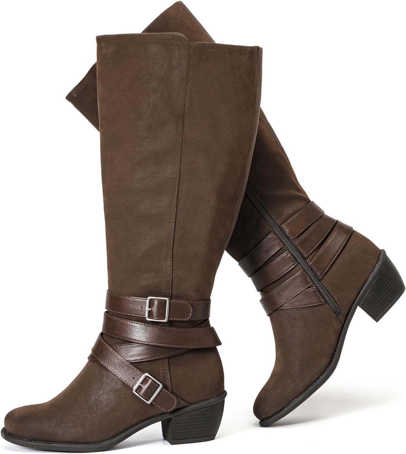 Luoika Women's Extra Wide Calf Slouchy Knee High Boots Review
