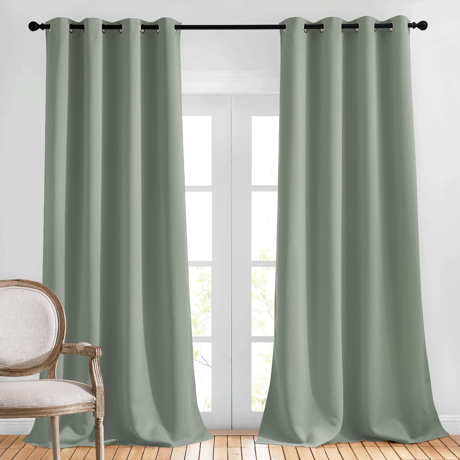 NICETOWN 95 in Long Bedroom Curtains - Grommet Top Thermal Drapes