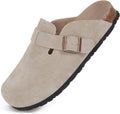 Dumalum Suede Clogs Unisex Slip-On Clogs - Comfortable Cork Footbed