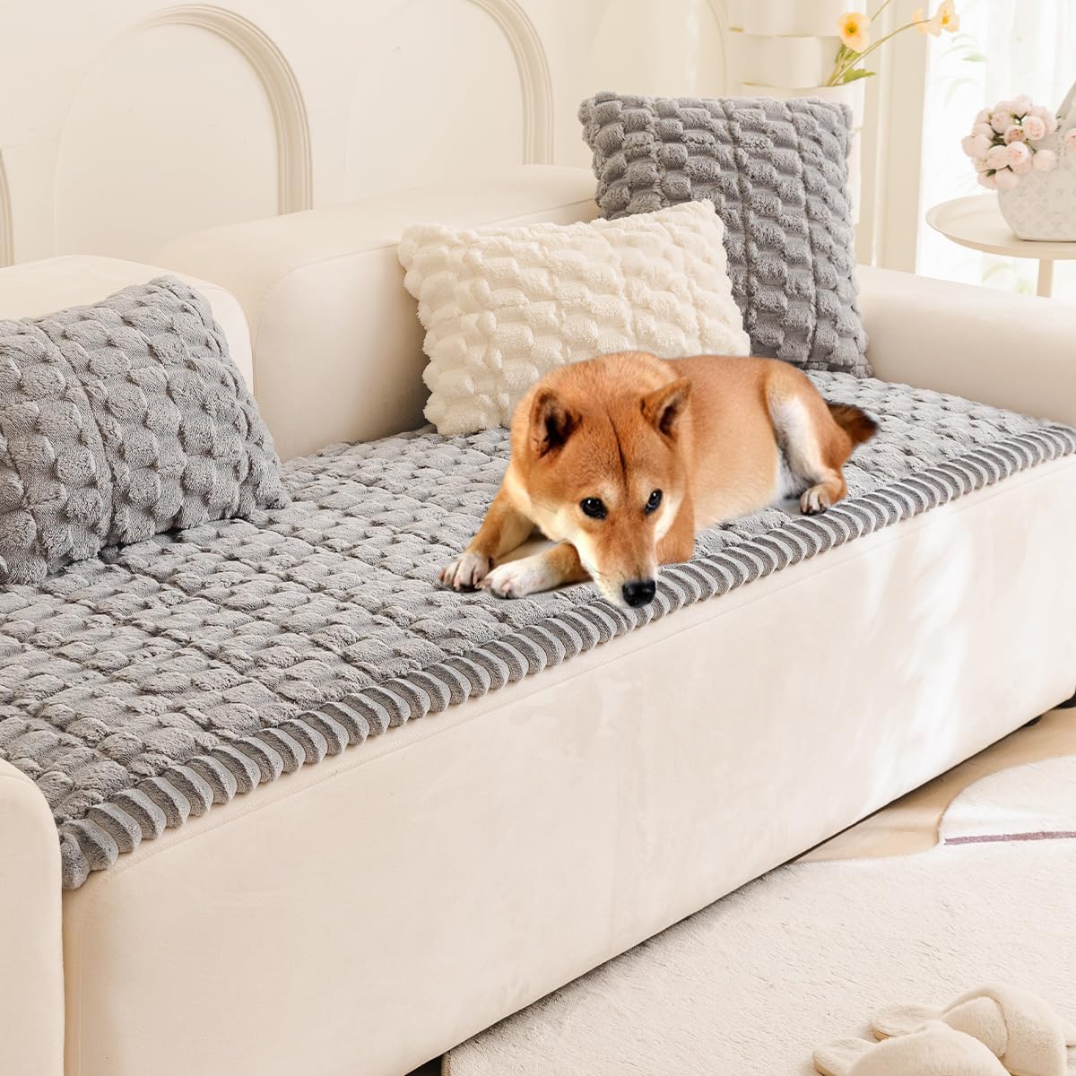 Plush Pet Sofa Covers for Dogs - Washable Couch Protector