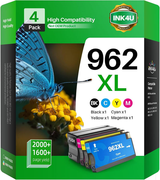 Replacement 962XL Ink Cartridges Combo Pack for HP Printers