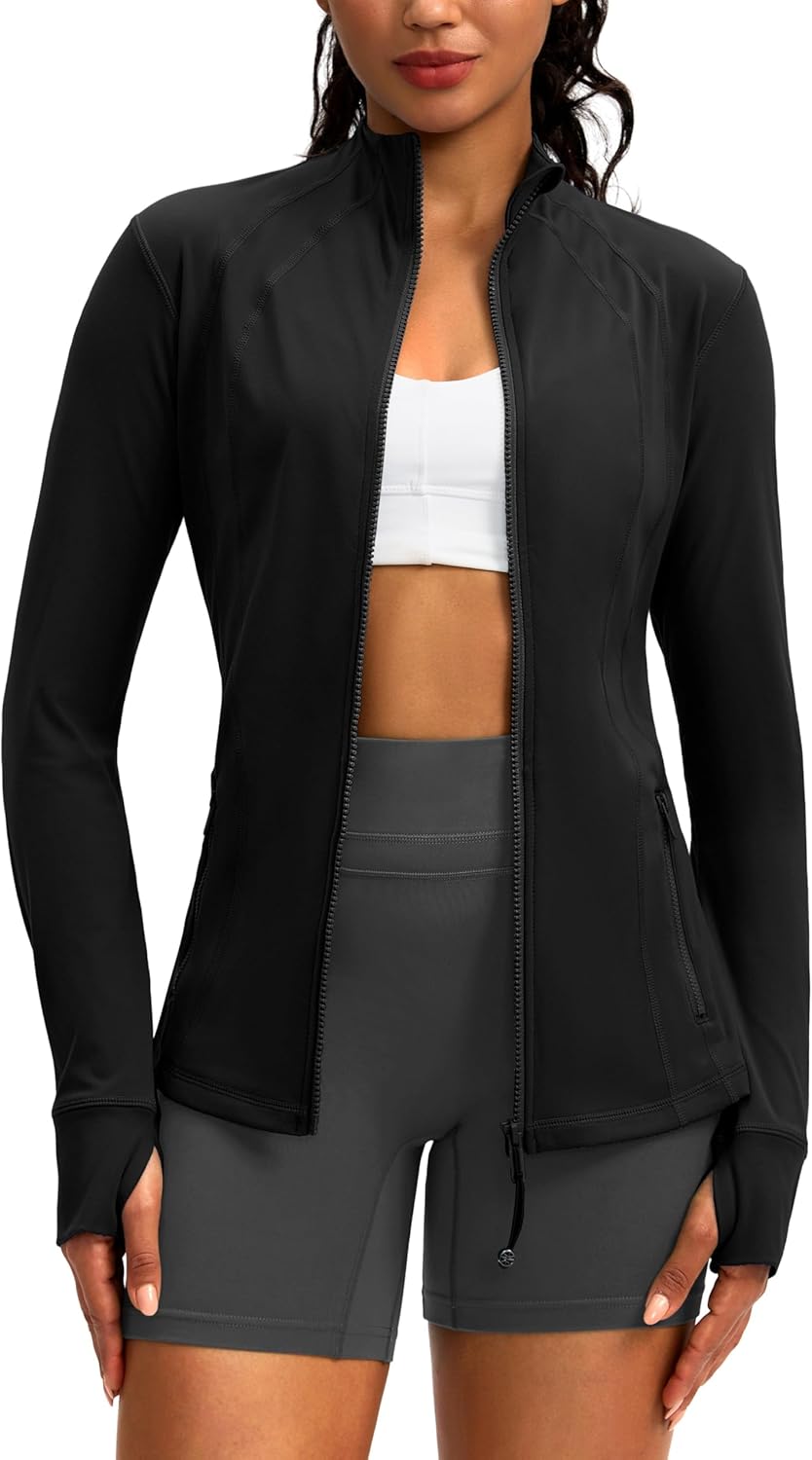 Women's Workout Jackets with 4 Pockets for Yoga and Running