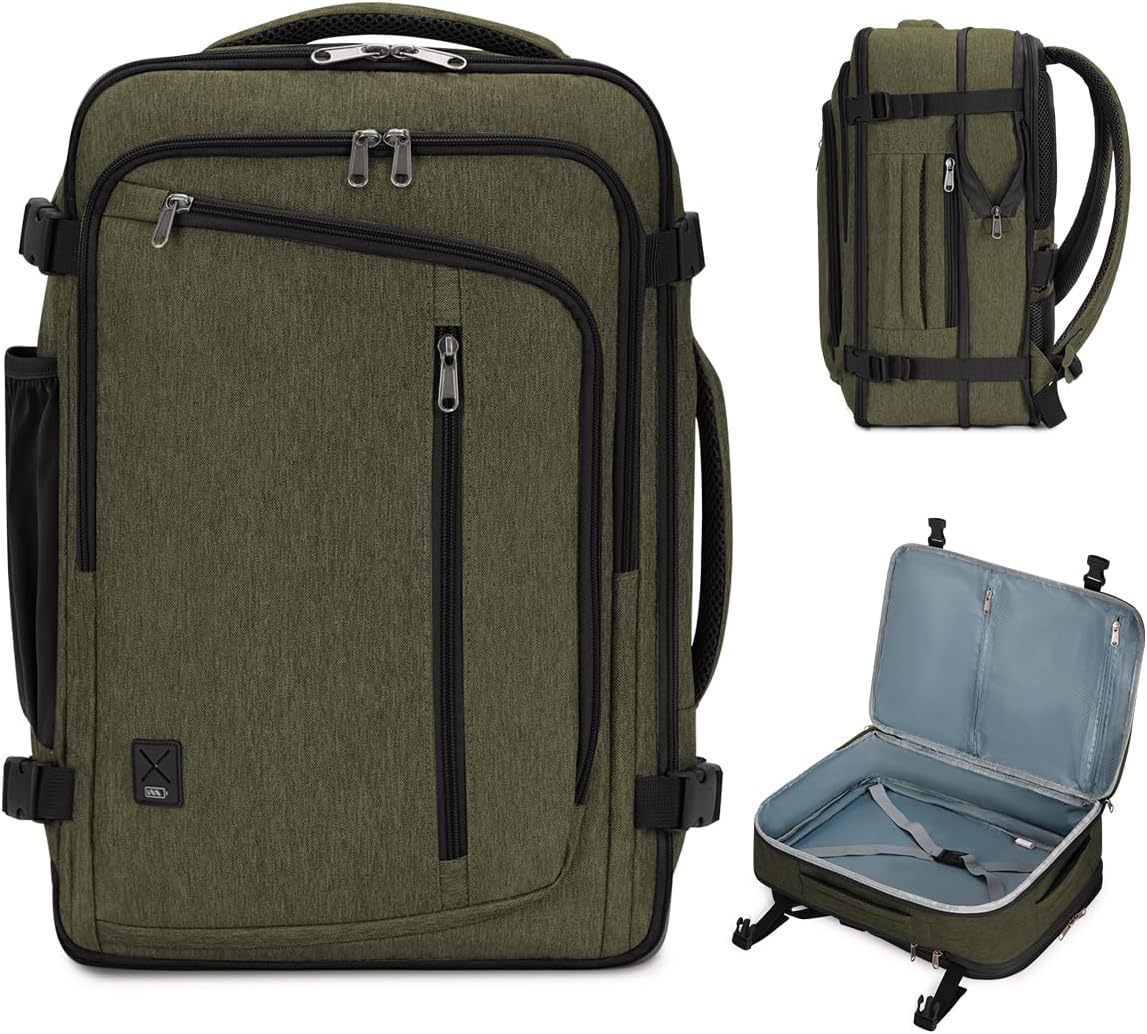 WANDF Expandable 17 Inch Laptop Travel Backpack for Easy Travel