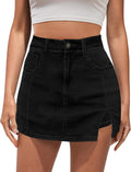Vetinee Jean Skorts High Waisted Denim Skort with Pockets - Flattering
