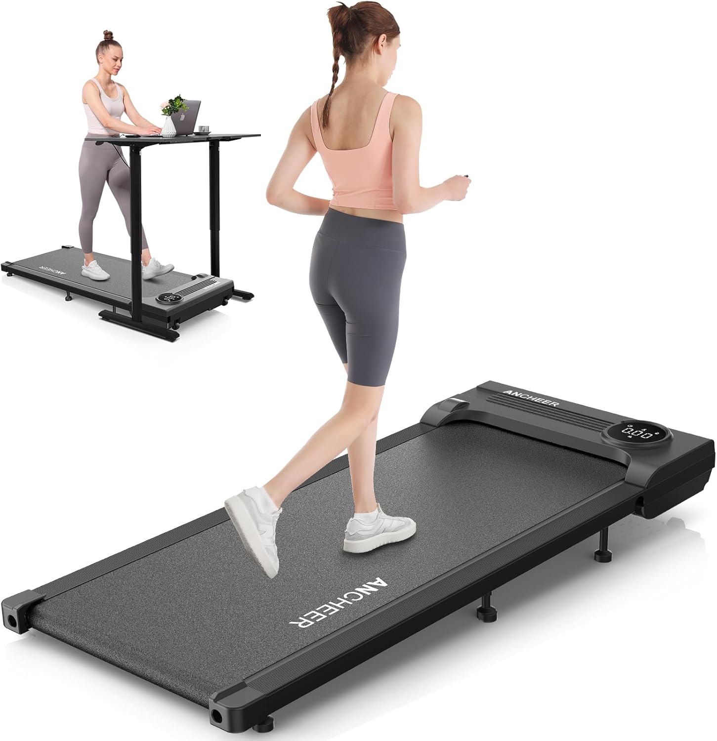 ANCHEER 2-in-1 Under Desk Treadmill - Compact Fitness Solution