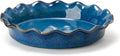 Ceramic Pie Pan for Baking 10.5 in - Deep Ruffled Nonstick Dish
