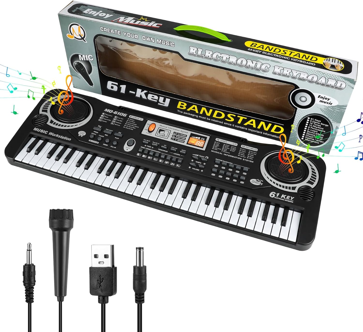 Devalus Kids Piano Keyboard: Teaching Mode, 6 Songs, 16 Tones