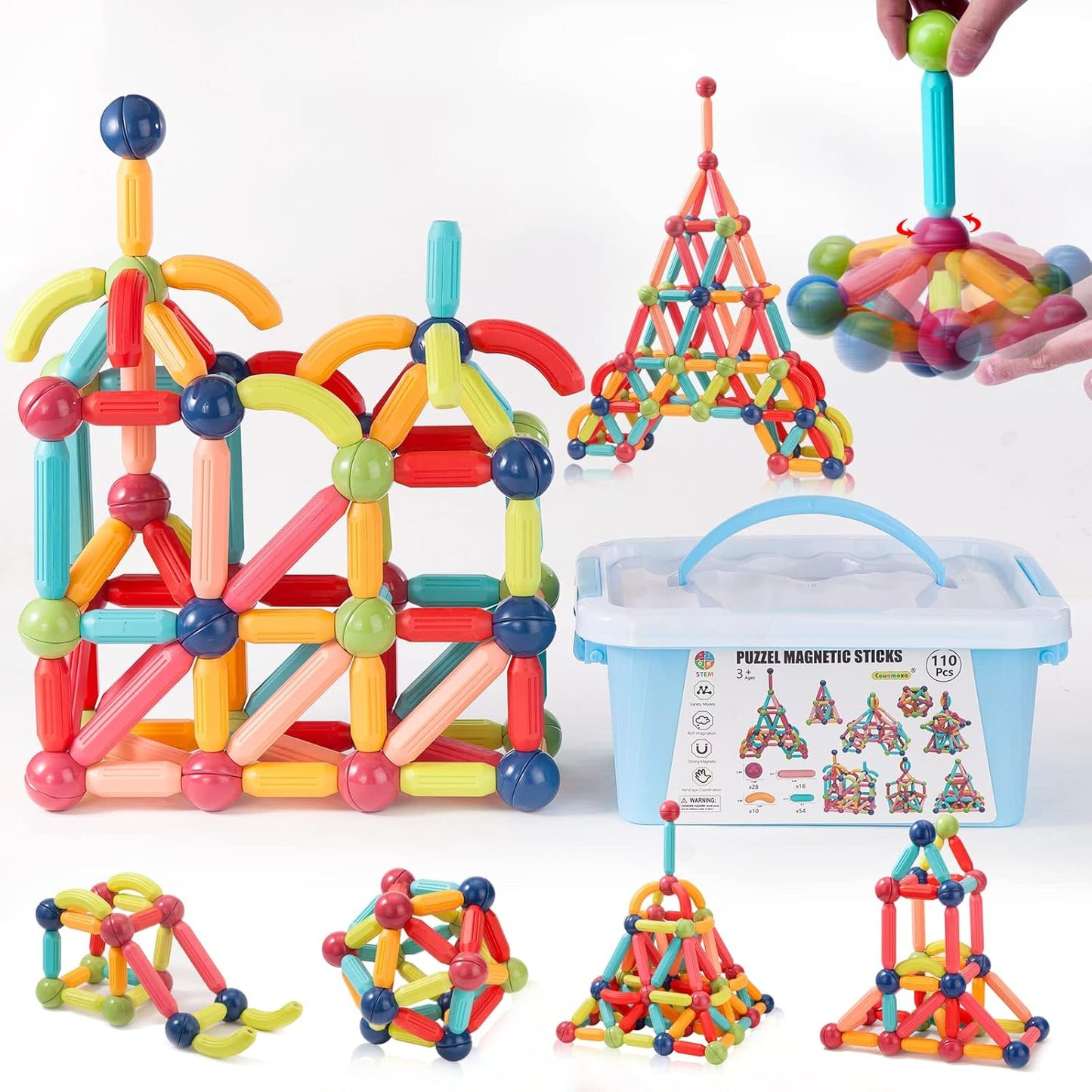 COUOMOXA Magnetic Sticks STEM Educational Construction Set