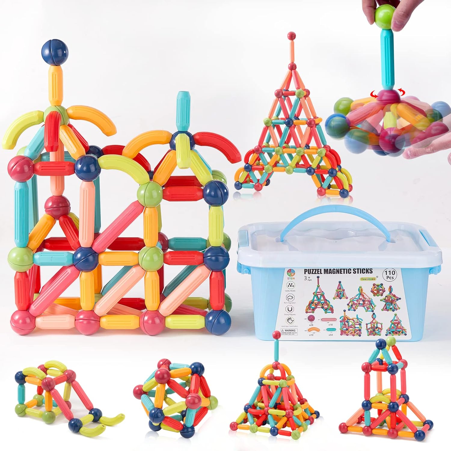 COUOMOXA Magnetic Sticks STEM Educational Construction Set